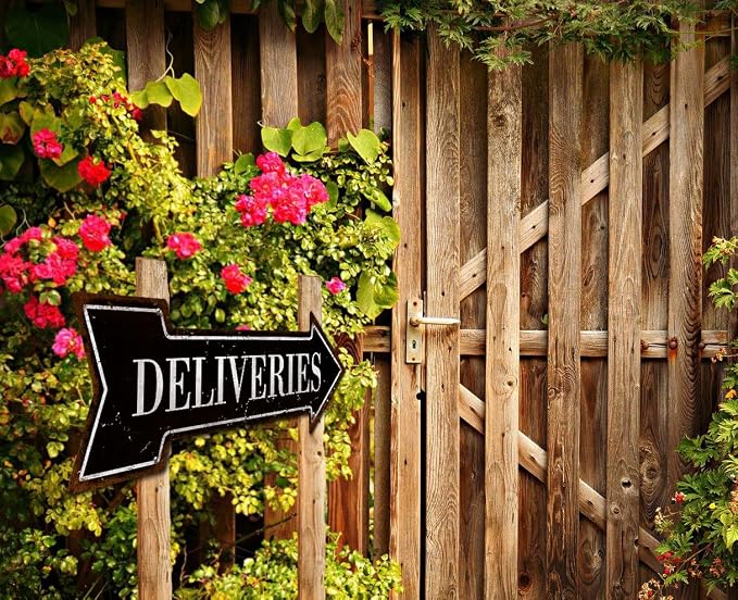 Mukuko Delivery Sign Arrow Metal Tin Sign Vintage "6x 18" | Package Deliveries, Drop Off Deliver Parcel Here, Business Packages Plaque - Image 7