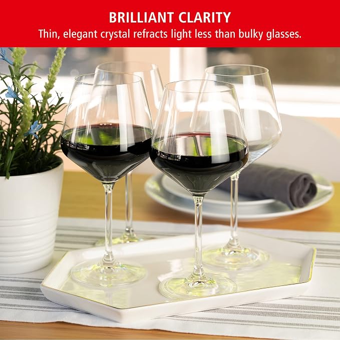 Spiegelau Style Burgundy Wine Glasses, Crystal Clear Red Wine Glasses for Pinot Noir, Elegant Glassware, Wedding Gifts, Birthday Gifts for Women and Men, Home Bar Accessories, 22.6 oz, Set of 4 - Image 3