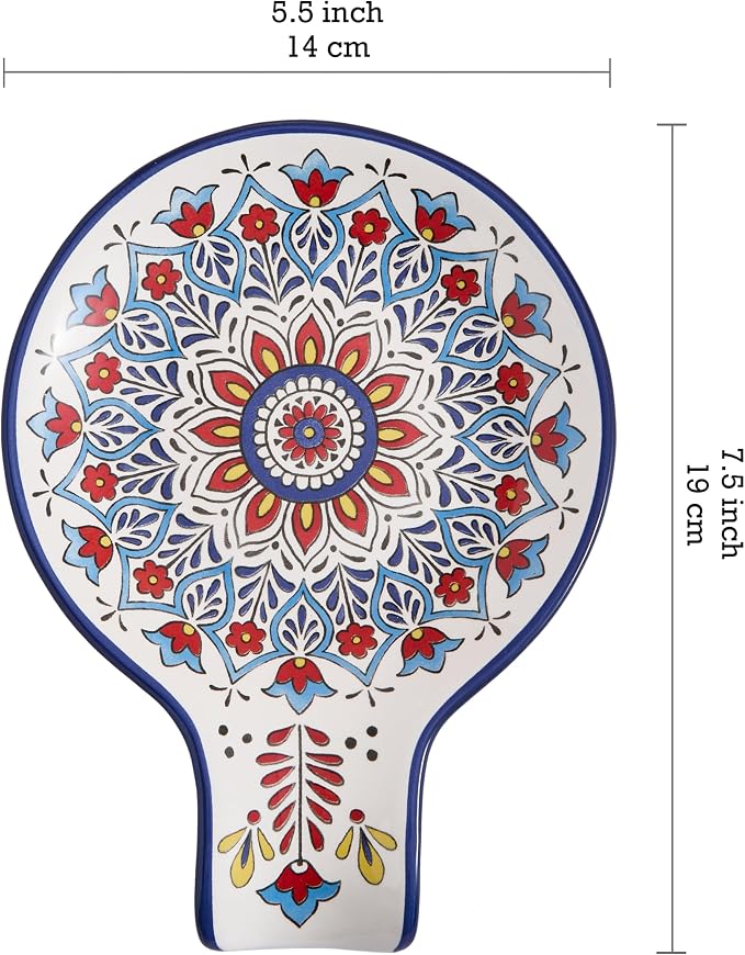 Bico Boho Totem Spoon Rest for Stove Top, Ceramic Spoon Holder for Kitchen Counter, Easy to Clean Coffee Spoon Rest Dishwasher Safe, Kitchen Cooking Utensil Rest for Ladles Spatula - Image 2