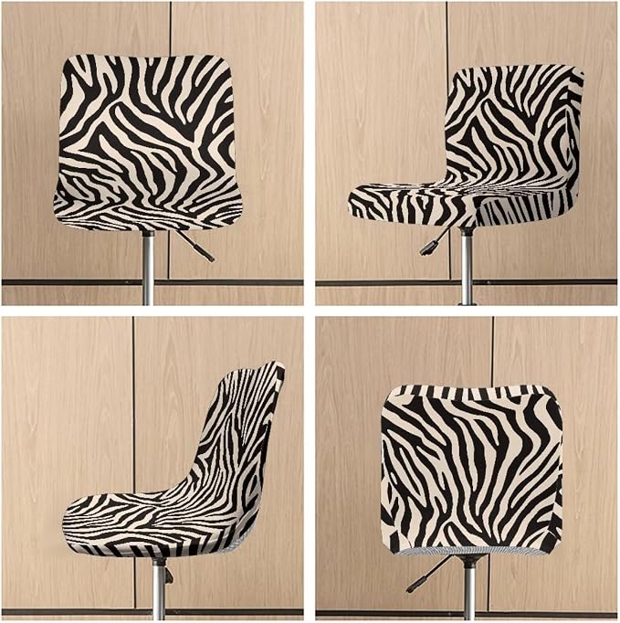 Zebra Stripe Bar Stool Covers High Stool Chair Cover for Party Kitchen Club, Reusable Waterproof 2 Pcs Bar Stool Covers Decorative Covers - Image 6