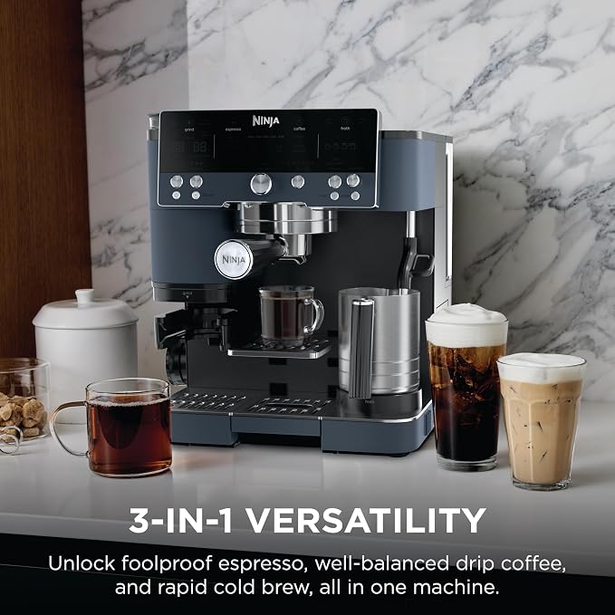 Ninja Luxe Café Premier Espresso & Rapid Cold Brew, Cyberspace, ES601CY | Drip Coffee, Built-in Coffee Grinder, Hands-Free Milk Frother, Assisted Tamper for Cappuccinos & Lattes - Image 3