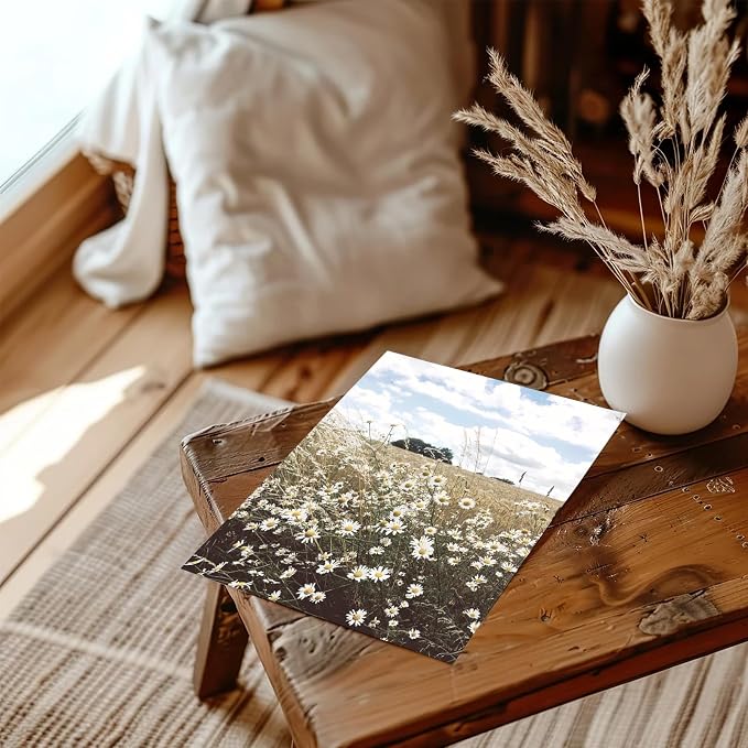 XOCUUI Wall Art for Living Room Landscape Canvas Wall Decor Meadow with Flowers Vintage Paintings Classical Wildflower Field Scene Boho Floral Pictures Decor Gifts for Bathroom Bedroom 8x10 Unframed - Image 5