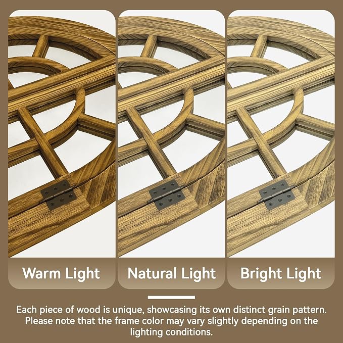 Window Mirrors for Wall Decor -Arched Wall Mirror Farmhouse Wall Decor Wood Frame Decorative Wall Mirrors Like Window for Bedroom, Living Room, Entrance, Dining Room - Image 4