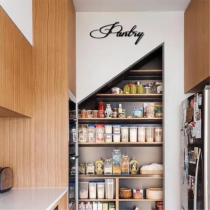 35 Inch Modern Pantry Metal Sign, Black Wall Art Hanging Decoration for Door and Kitchen, Housewarming Gift - Image 4