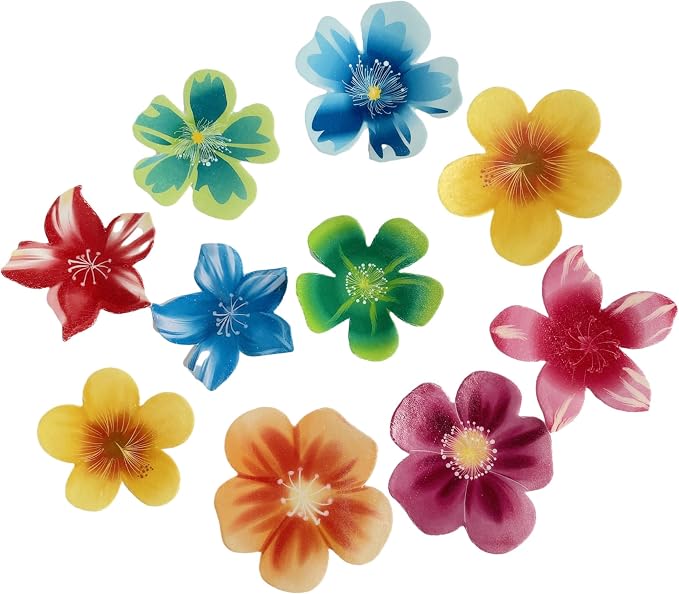 Set of 50 Edible Flowers for Cake Decoration Christmas Wedding Birthday Cake Cocktail Mixed Size & Colour - Image 7