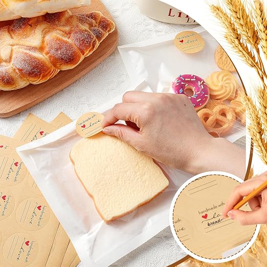 Outus 100 Pcs Cookie Packaging Bags with Seal, 7.1 x 7.5 Inch Bakery Pastry Bags with Window, Heat Sealable Grease Resistant Paper to Go Bake Sleeves for Gift Giving Donut Bread Sandwich (White) - Image 5
