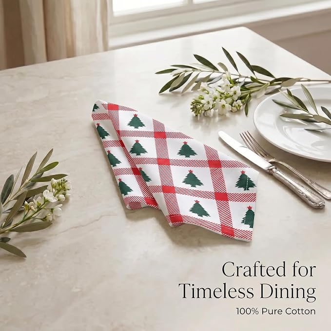 Urban Villa Cloth Napkins Cotton 20x20 (Set of 12) Tree Print - Image 8