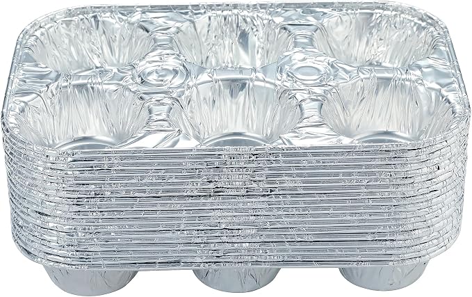 Waytiffer (10pack Muffin Pan 6-Cup Cupcake Aluminum Pans Favorite Muffin Tin Size for Baking Cupcakes Muffins and Mini Pies - Standard Size | Muffin Pan 6-Cup Cupcake Disposable Aluminum Pans Favorite Muffin Tin Size for Baking Cupcakes - Standard Size... - Image 6