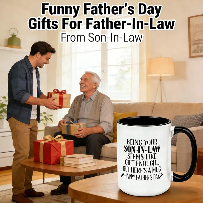 Father In Law Gifts,15 Oz Being Your Son In Law Seems Like Gift Enough Mug | Unique Birthday Holiday Christmas Gift for Father In Law Stepfather From Son-In-Law,Funny Coffee Mug Gifts for Father-In-Law - Image 6