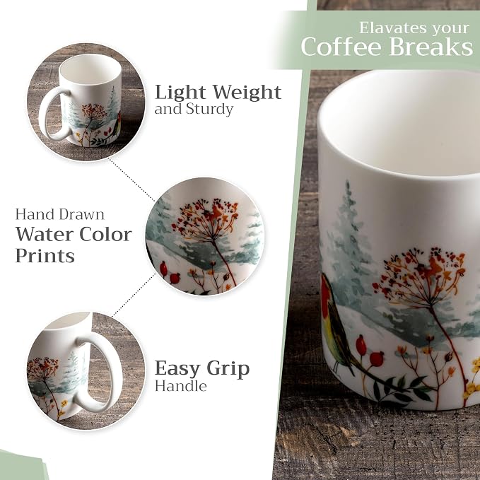 Maison d' Hermine Coffee Mug with Handles Tea Cups (12 Ounce, Pack of 1) | Fine Bone China Coffee Mugs for Hot Beverages Cappuccino Latte Home Restaurant Hotel Spring Summer -Morzine - Chamonix - Image 5