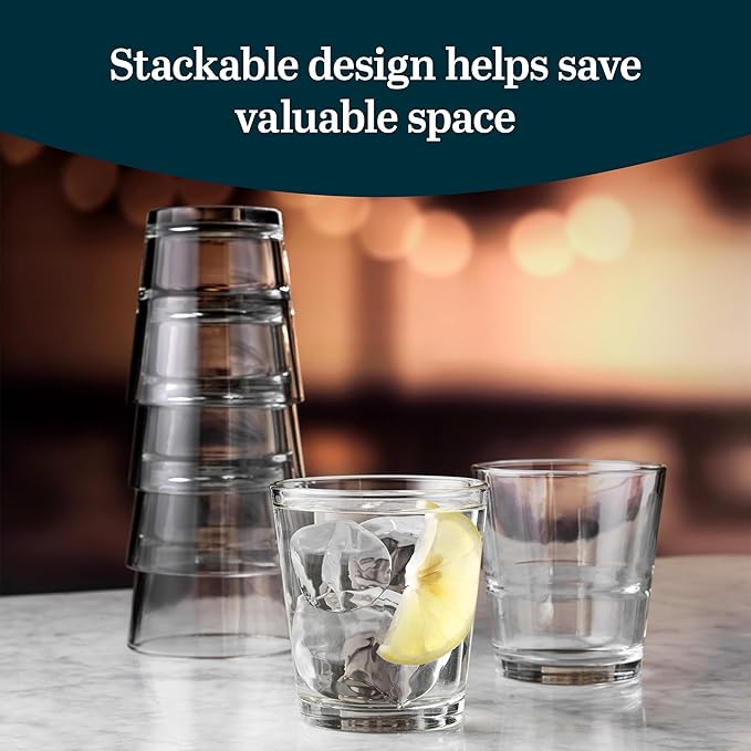 Libbey 15790 Restaurant Basics Stacking 9 oz Pint Glasses Set of 12, All Purpose Heavy Duty Glasses, Durable and Dishwasher-Safe Glass Drinkware - Image 4