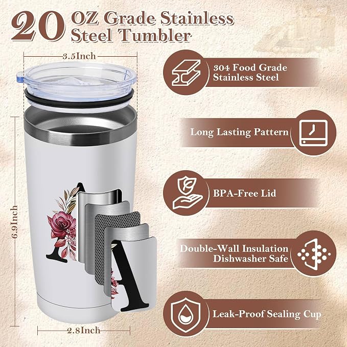 20 Oz Insulated Coffee Cup with Lid Car Tumbler Travel Mug Brides Cute Stuff Her Wedding Day Bridal Shower Bachelorette Best Party Engaged Engagement Personalized Unique Cool Special Customized Gifts - Image 3