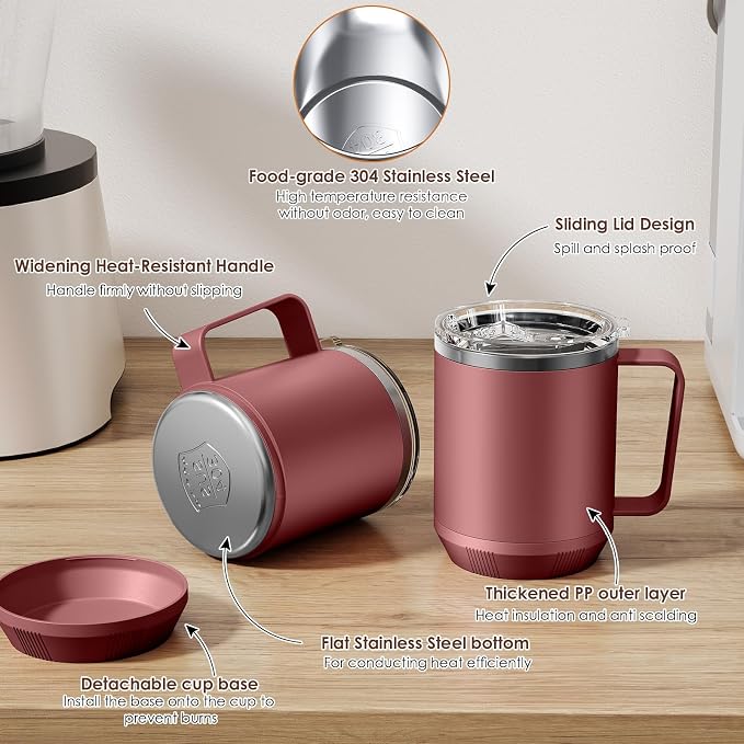 Felibeaco Coffee Mug Warmer & Mug Set for Desk, Smart Coffee Cup Warmer with 16oz Heated Mug, Cup Heater with Auto Shut Off for Office/Home, Coffee Gifts for Women/Men/Dad on Father‘s Day, Red - Image 6