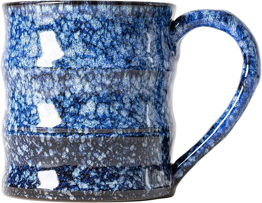 Unique Reactive Glaze Ceramic Coffee Mug - 15 oz Large Coffee Cup with Ergonomic Handle, Sakura Blue Ceramic Mug for Office & Home, Great Birthday Gift for Women, Men & Self-Care, Microwave Safe by XIYUANJI