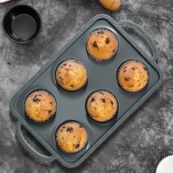 Nonstick Silicone Cake Baking Mold Flexible Muffin Tray for Party Desserts Oven-safe Bakeware with Easy-release Design for Home and Creative Baking