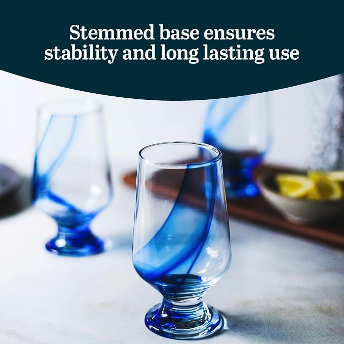 Libbey Blue Ribbon Goblet Glasses, Artisan Inspired, Durable Water Goblets Set of 8, Clear, Stemmed Water Glasses to Showcase Sodas, Cocktails - Image 4