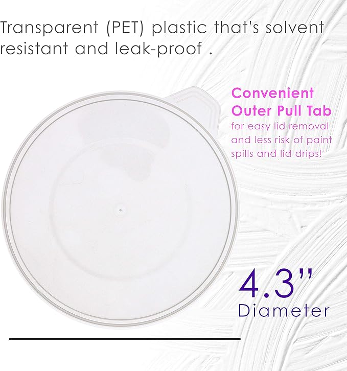 Pouring Masters 12-Pack Mixing Cup Lids for 20 Oz (600ml) Graduated Plastic Measuring Cup Lids - Storage Seal Top for Pouring Masters Automotive Paint Mixing Cups, Epoxy Resin, Art Supplies