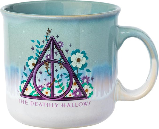 Silver Buffalo Harry Potter Hallows Symbol, Reactive Glaze Camper Mug, 20oz | The Deathly, Ceramic, 0.59 Liters by SilverBuffalo