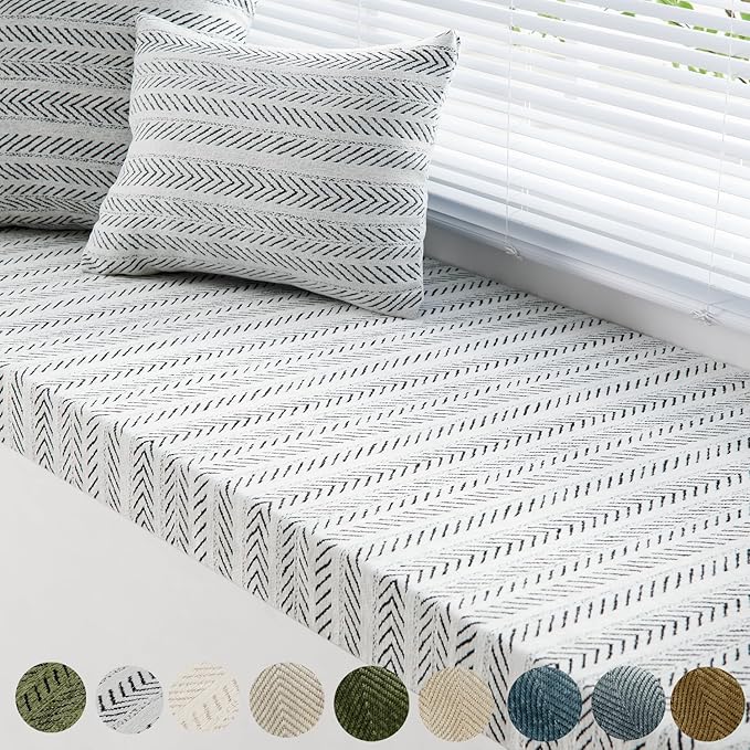 Custom Bay Window Sill Seat Cushion Weaving Texture Chenille Customized Bench Seating Foam Cushions Pad Set for Indoor Furniture, Mudroom Entryway, Dining Room Kitchen Breakfast Nook, Non Slip Bottom by FomCuso