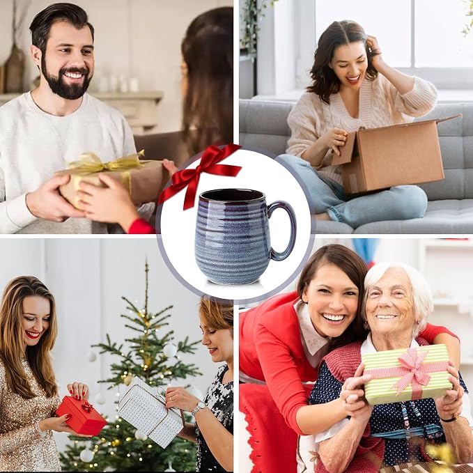 HASENSE Large Coffee Mug for Women Mom, 20 oz Ceramic Coffee Cups for Kitchen, Big Coffee Mug for Latte Coffee Tea Soup, Perfect for Gifts, Dishwasher and Microwave Safe, 1 PCS (Purple) - Image 5