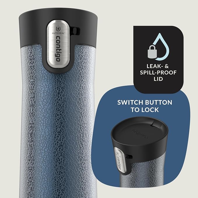 Contigo® AUTOSEAL® West Loop Vacuum-Insulated Stainless Steel Travel Mug with Easy-Clean Lid, 24 oz, Crystal Blueberry - Image 3