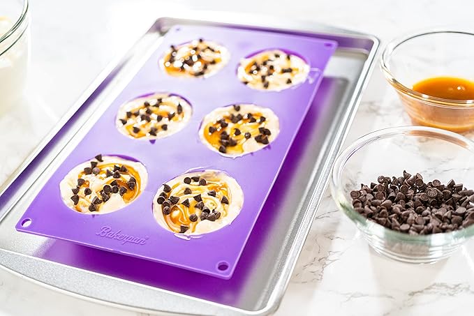 Bakerpan Silicone Muffin Top Pans Non Stick - Set of 2 - Mini Tart Pans, Mini Cheesecake Pan, Whoopie Pie Pan, Cookie Mold, Egg Molds, 2 1/2 Inch Cavity