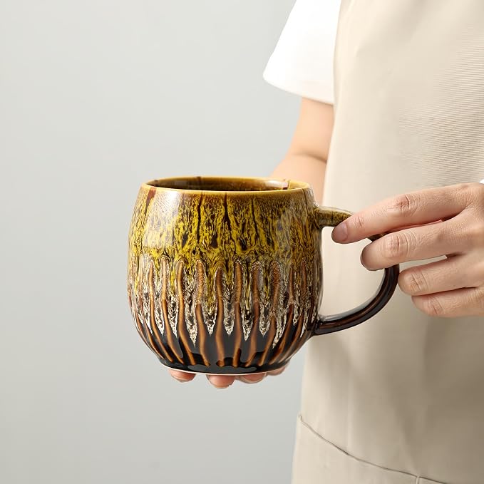 Large Ceramic Coffee Mug - 20oz Big Tea Cup, Yellow | Large Tea Mug, Microwave Safe, Dishwasher Safe by LPYLXINGYAN