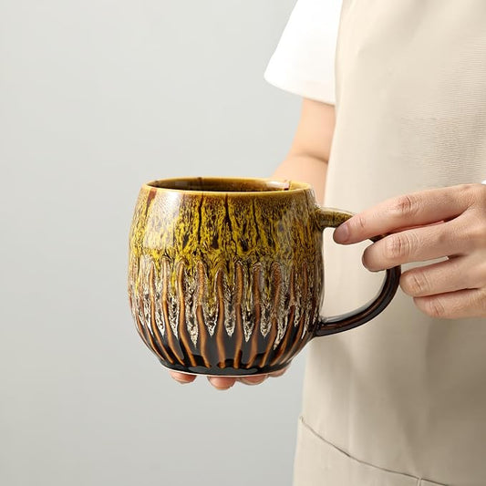 Large Ceramic Coffee Mug - 20oz Big Tea Cup, Yellow | Large Tea Mug, Microwave Safe, Dishwasher Safe by LPYLXINGYAN