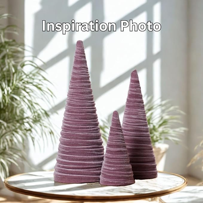 Your Heart's Content Mulberry Velvet Trees Set of 3, Modern Valentine Tree Tabletop, Elegant Mantel Accent, Handcrafted Entryway, Winter Centerpiece, Cozy Gift for (Mulberry) - Image 6