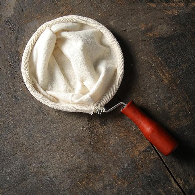 Reusable Coffee Filter Bag with Strong Filtration Large Red Handle Washable for Home Brewing Milk Tea Juice and Soybean Milk Filtering