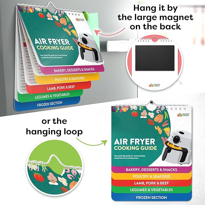 Air Fryer Cheat Sheet Magnets Booklet - Air Fryer Cookbook for Beginners - Air Fryer Liners - Air Fryers Kitchen Gifts Gadgets 2026 - Air Fryer Accessories Cook Books Kitchen+Gadgets Cooking Guide - Image 5