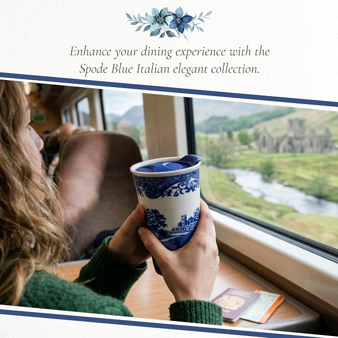Spode Blue Italian 8oz Travel Mug - Image 6