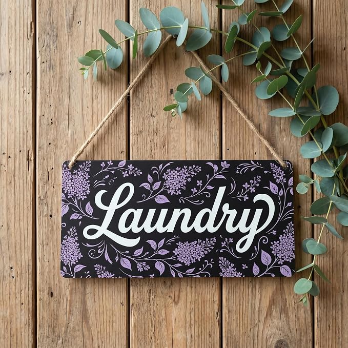 Charming Farmhouse Laundry Room Decor Floral Wood Wall Art Sign for Rustic Washroom Styling Easy to Hang Housewarming Gift 12x6 Inches - Image 7