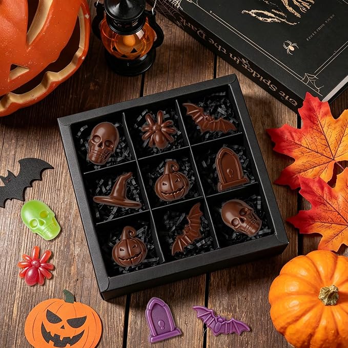3Pcs Halloween Silicone Molds 18-Cavity Spider Skull Pumpkin Mold | Halloween Silicone Molds with 18 Cavities, Spider Skull Pumpkin Bat Designs for Chocolate, Candy, Gummy, Soap and Wax - Image 4