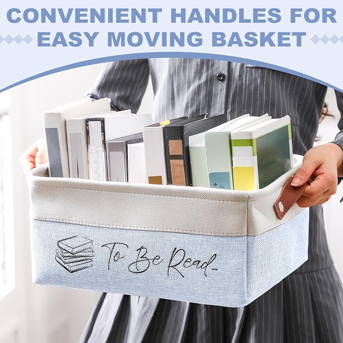 Marsui Book Lover Gifts TBR Book Storage Basket to Be Read List Storage Bin Bookish Accessories Bookworm Gift for Club Members Student Teacher Reading Accessories - Image 3