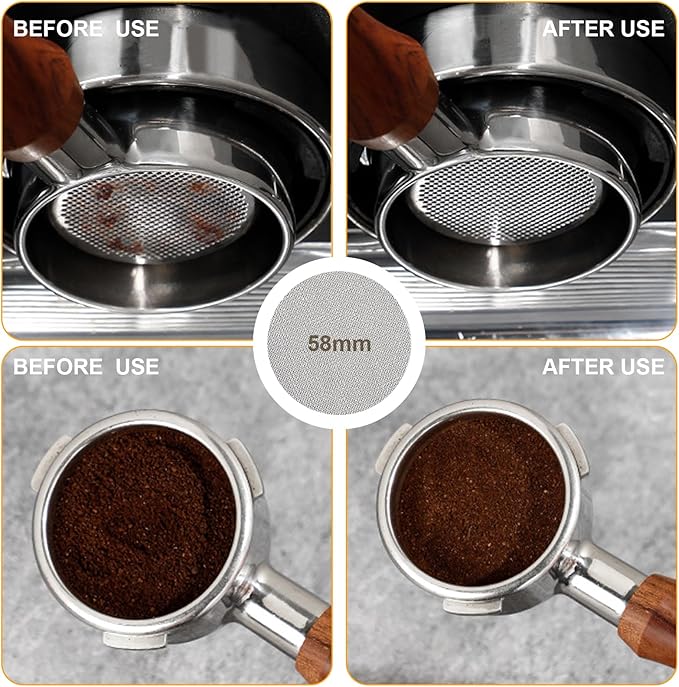 58mm Espresso Accessories Kit, Espresso Distributor, Dosing Funnel and Puck Screen Set, WDT Tool Espresso, Coffee Tamper Espresso Machine Accessories for 58 mm Portafilter Barista Tools