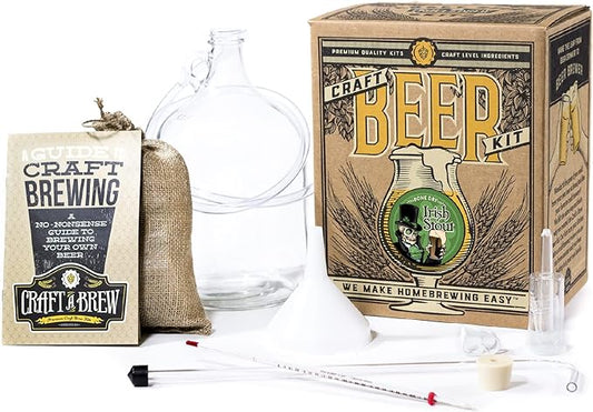 Craft A Brew - Irish Stout - Beer Making Kit - Make Your Own Craft Beer - Complete Equipment and Supplies - Starter Home Brewing Kit - 1 Gallon