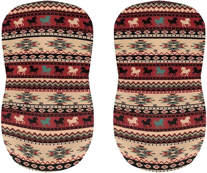 Bar Stool Covers High Stool Chair Cover for Party Kitchen Club, Reusable Waterproof 2 Pcs Bar Stool Covers Decorative Covers,Brown Aztec - Image 4
