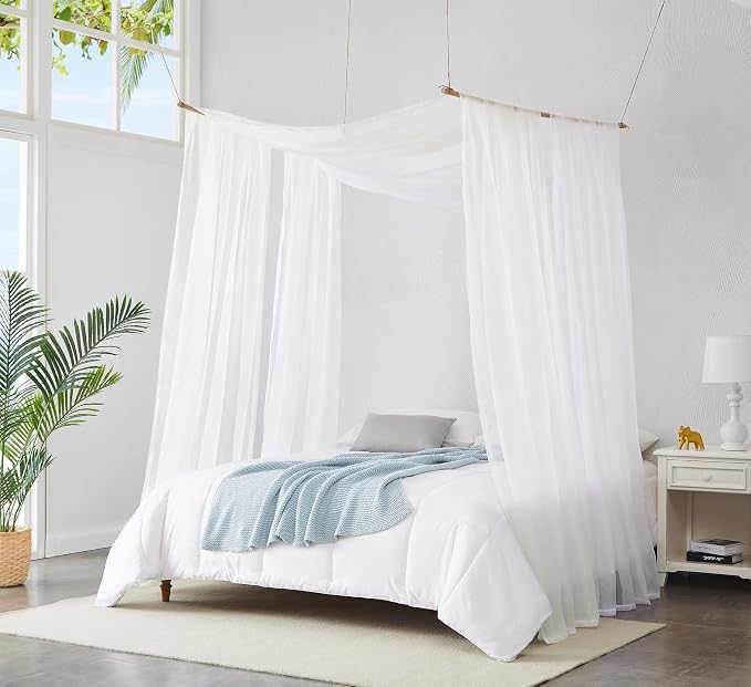 Warm Home Designs 55 x 216 Beige Sheer Window Scarf. AM Beige 216" | Extra Long Window Scarves Valances are Great As Wedding Arch Draping Fabric, Bed Canopy Or for Decorative Project. - Image 5