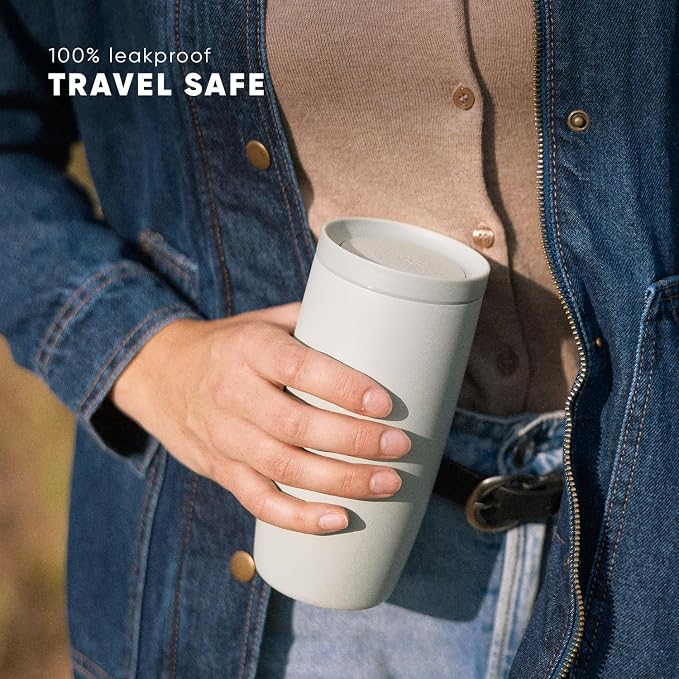 Simple Modern Halloween Travel Coffee Mug 360° Lid | 16oz | White | Voyager Ceramic-Lined Insulated Stainless Steel Coffee Tumbler, Iced Coffee Cup, Mug with Lid | Fits Cupholder, Winter White - Image 9