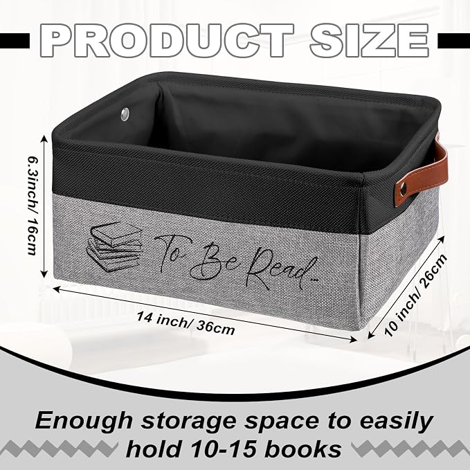 Marsui Book Lover Gifts TBR Book Storage Basket to Be Read List Storage Bin Bookish Accessories Bookworm Gift for Club Members Student Teacher Reading Accessories - Image 2