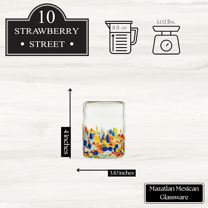 10 Strawberry Street San Lucas Mexican Glassware, DOF, Set of 4 - Image 6