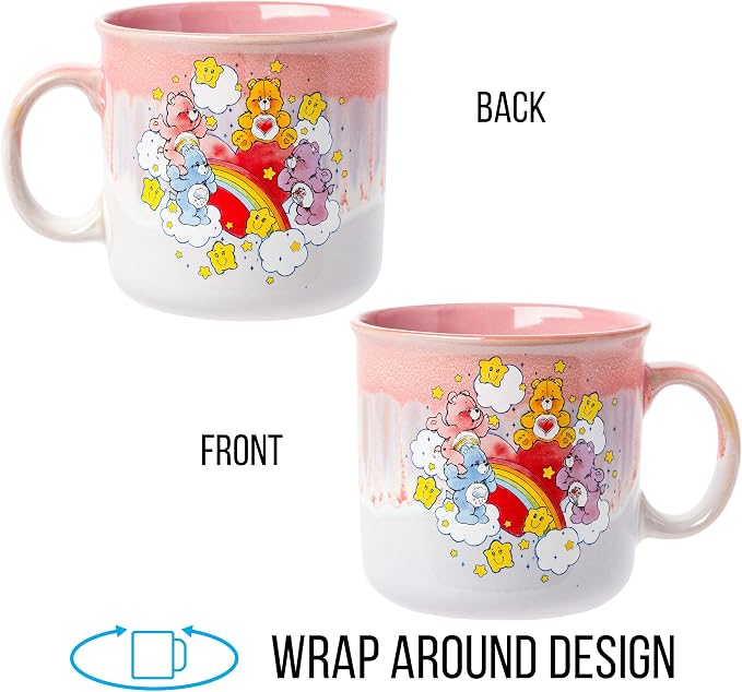 Silver Buffalo Care Bears Rainbow Stars, Reactive Glaze Camper Mug, 20oz | Grumpy and Share Bear, Ceramic, Tenderheart, Cheer, 0.59 Liters - Image 4