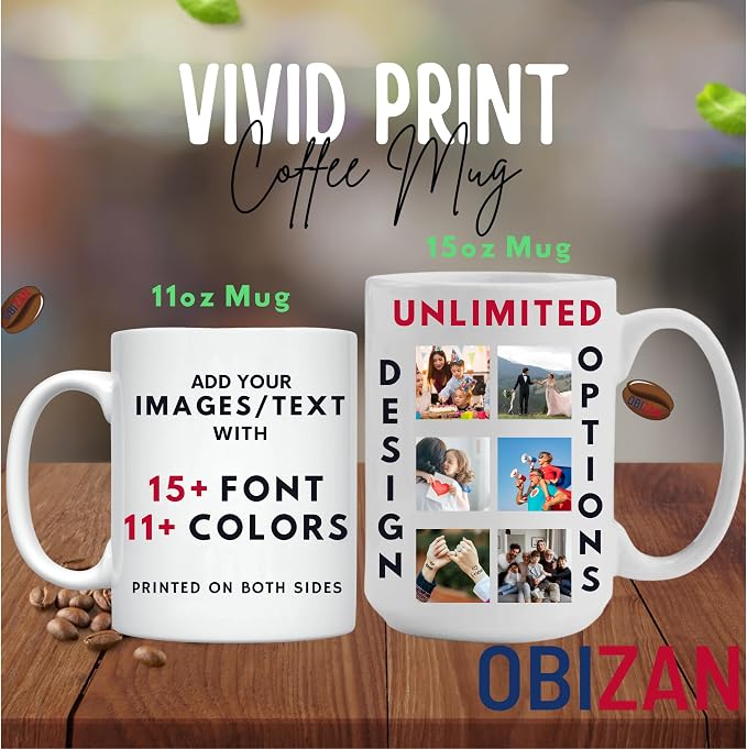 Personalized Coffee Mug – Custom Mug with Photo, Text or Logo | Customized 11oz Ceramic Cup | Personalized Gifts for Men & Women | Birthday, Christmas, Holiday Gift | White - Image 7