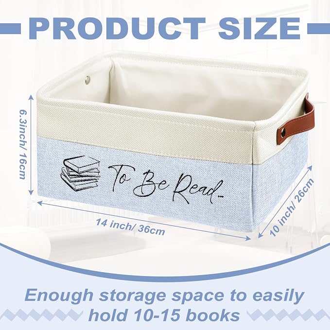 Marsui Book Lover Gifts TBR Book Storage Basket to Be Read List Storage Bin Bookish Accessories Bookworm Gift for Club Members Student Teacher Reading Accessories - Image 2