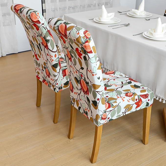 FORCHEER Dining Room Chair Covers 4 Pack Printed Stretch Parsons Chair Slipcovers for Kitchen Washable Removable - Image 5
