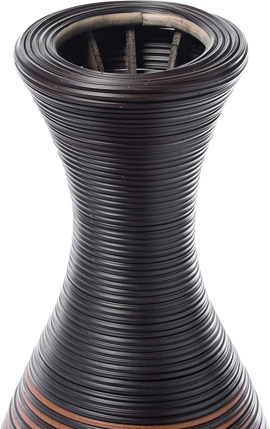 Tall Floor Vase, Modern Large vase for Home Decor Floor, Brown Artificial Rattan Floor Vase, Brown Floor Vase for Living Room or Hallway, 41-Inch-Tall Vase - Image 6