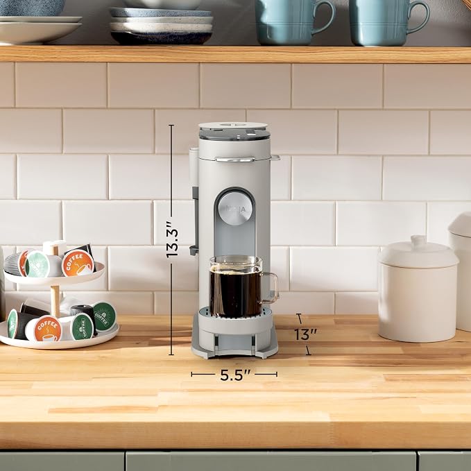 Ninja Pod and Grounds Coffee Maker, K-Cup Compatible, Stone, PB051ST | Brews, Compact Design, Built-in Milk Frother, 56 Ounces Reservoir, 6 Ounces Cup to 24 Ounces Mug Sizes - Image 5