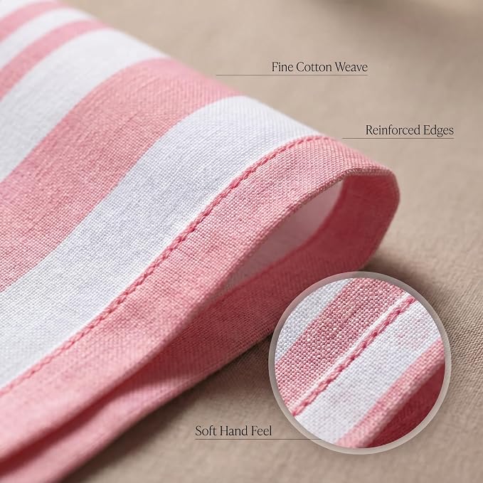 Urban Villa Cloth Napkins Cotton 20x20 (Set of 12) Garnet Red Stripes - Image 5