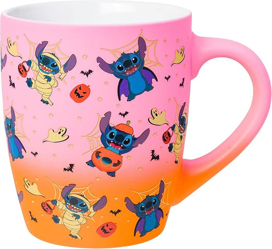 Silver Buffalo Disney Lilo and Stitch Trick Halloween, Ceramic Mug, 25oz | Costumes Pattern, Soft Touch Jumbo Cup, 0.74 Liters by SilverBuffalo